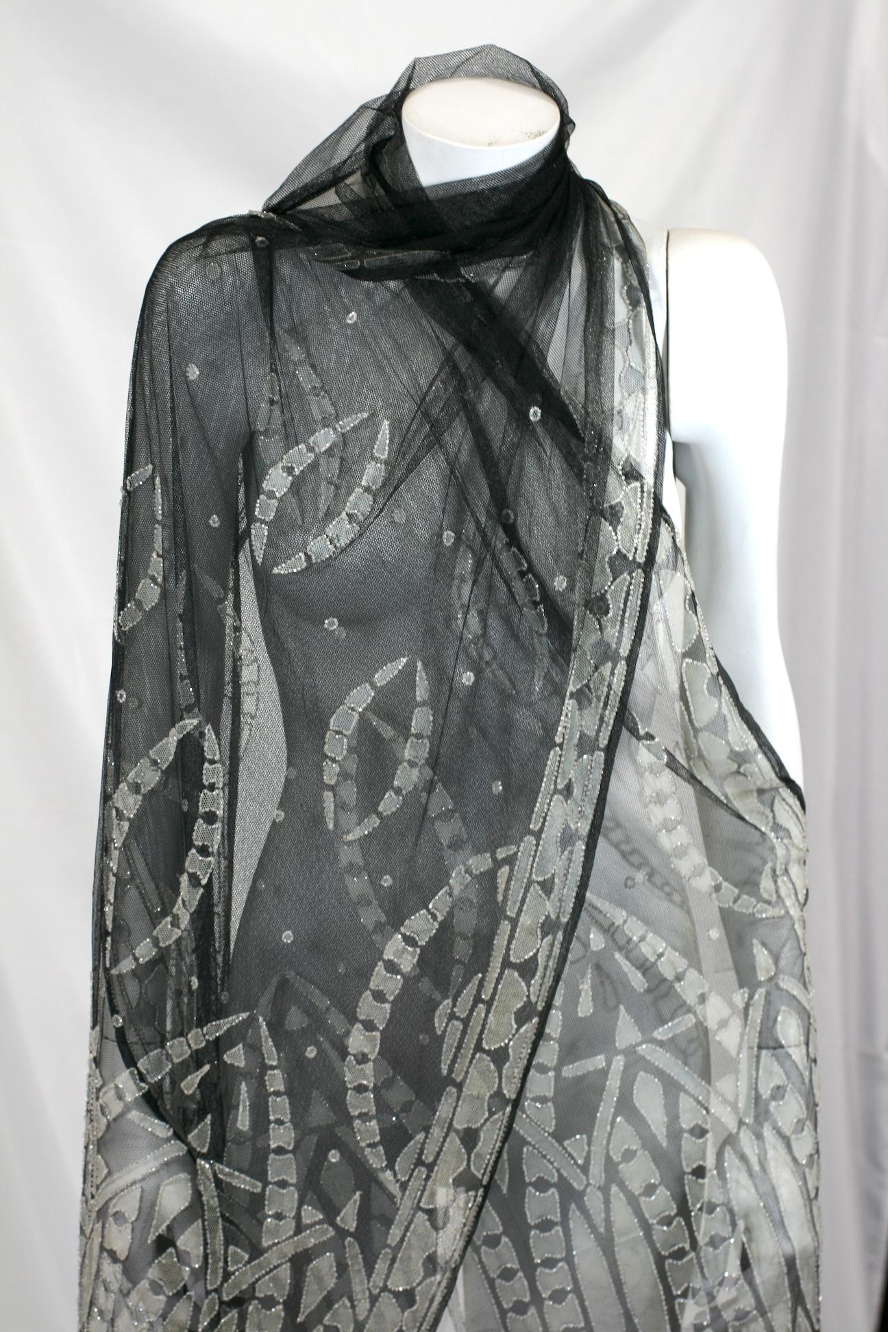 black tulle shawl