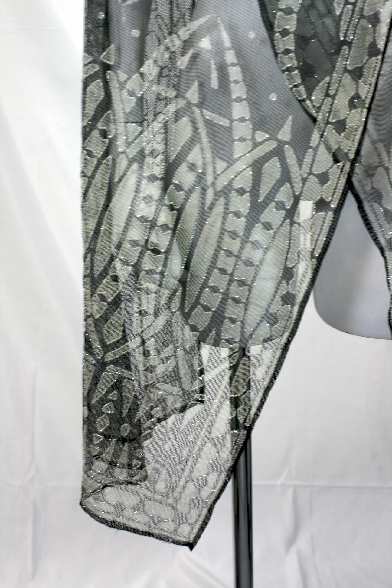 Women's Art Deco Silk Tulle Beaded Shawl For Sale