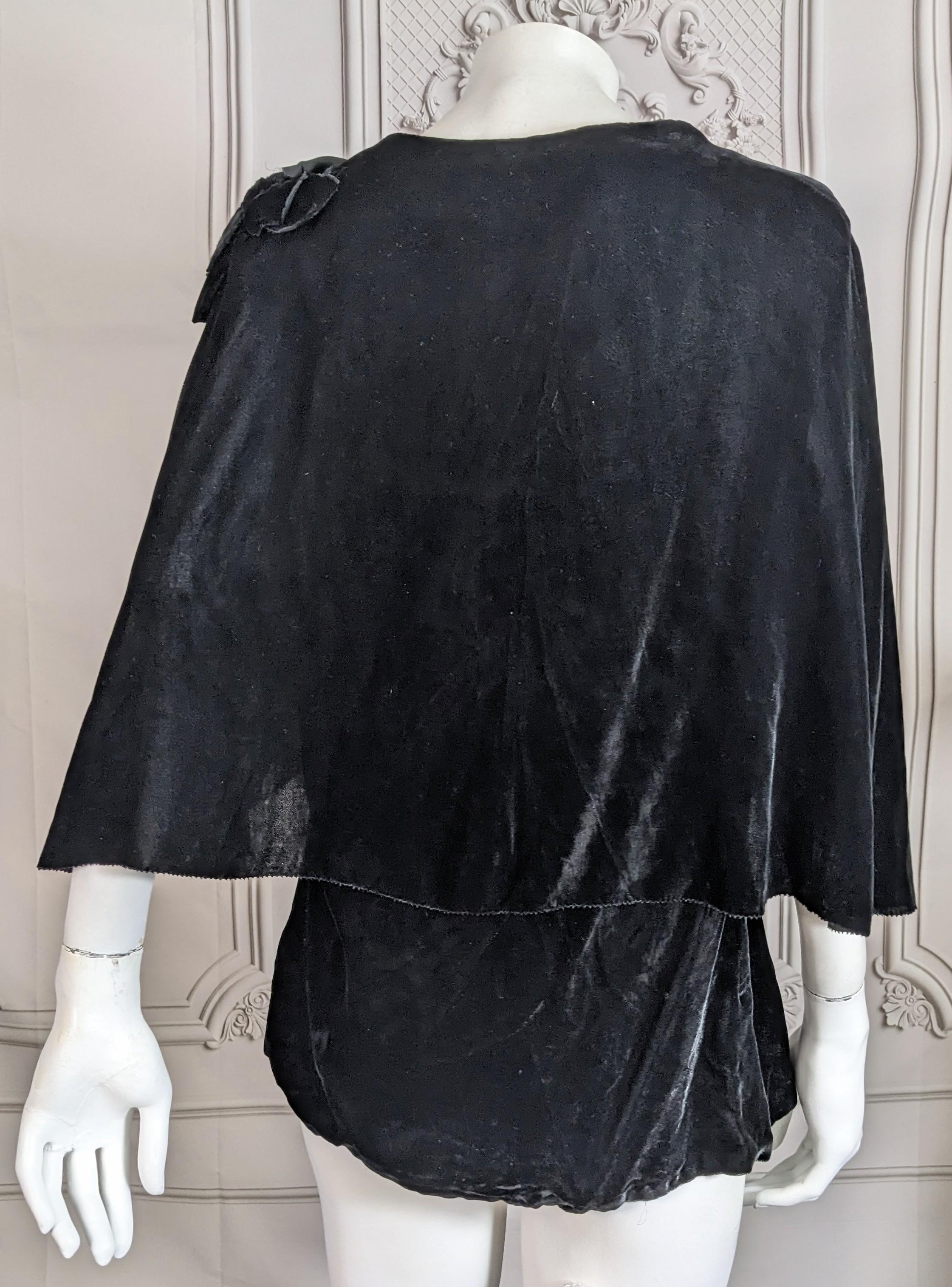 Women's or Men's Art Deco Silk Velvet Capelet For Sale