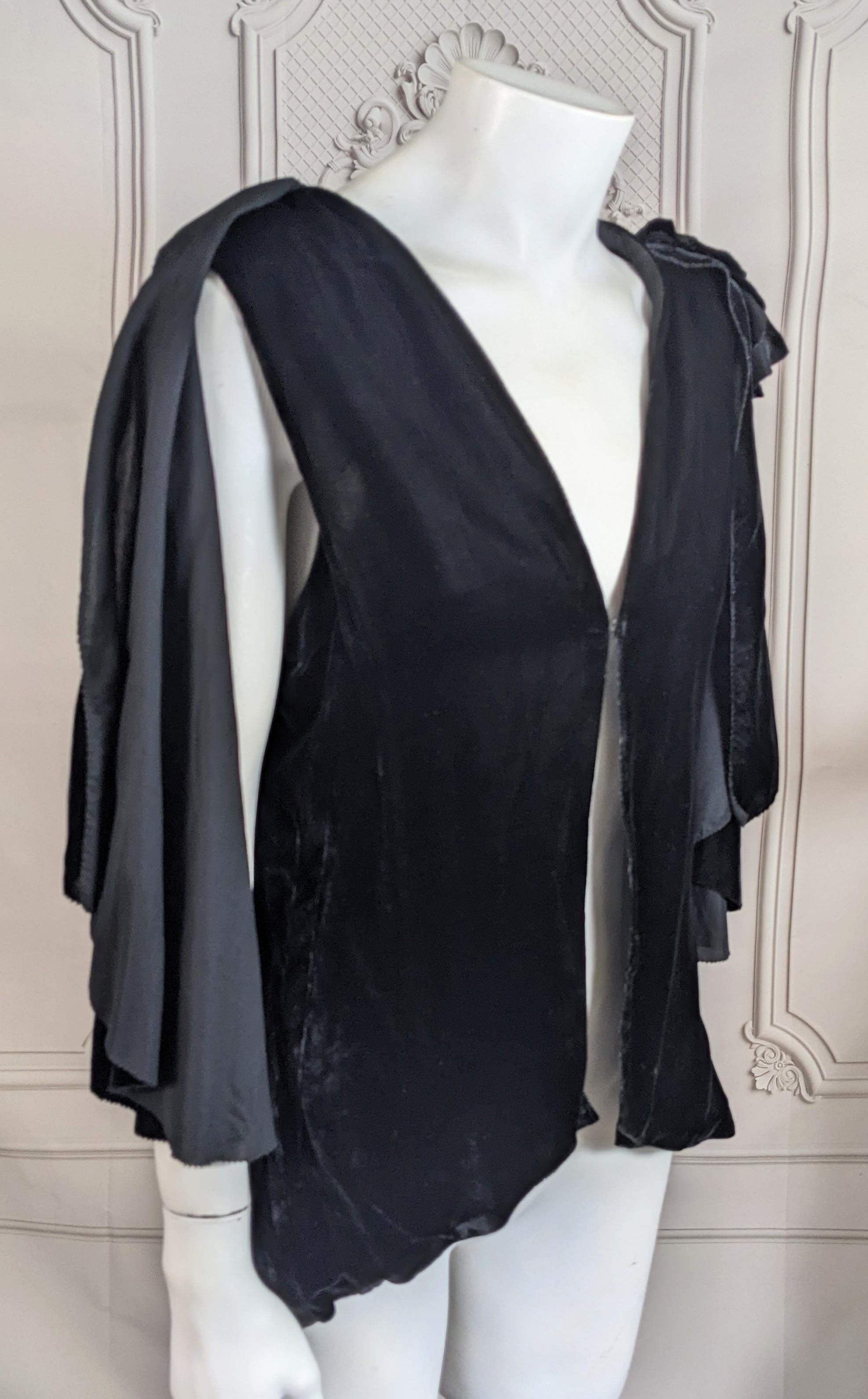 Art Deco Silk Velvet Capelet For Sale 1