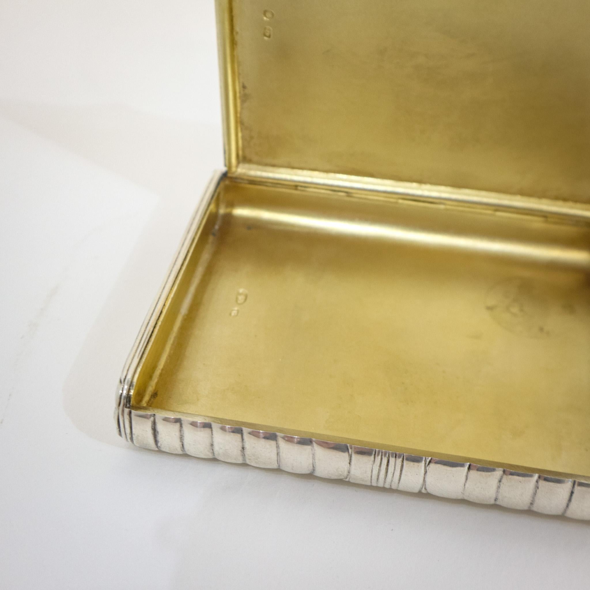 20th Century Art Deco Silver & 14 CT Gold Cigarette Case For Sale