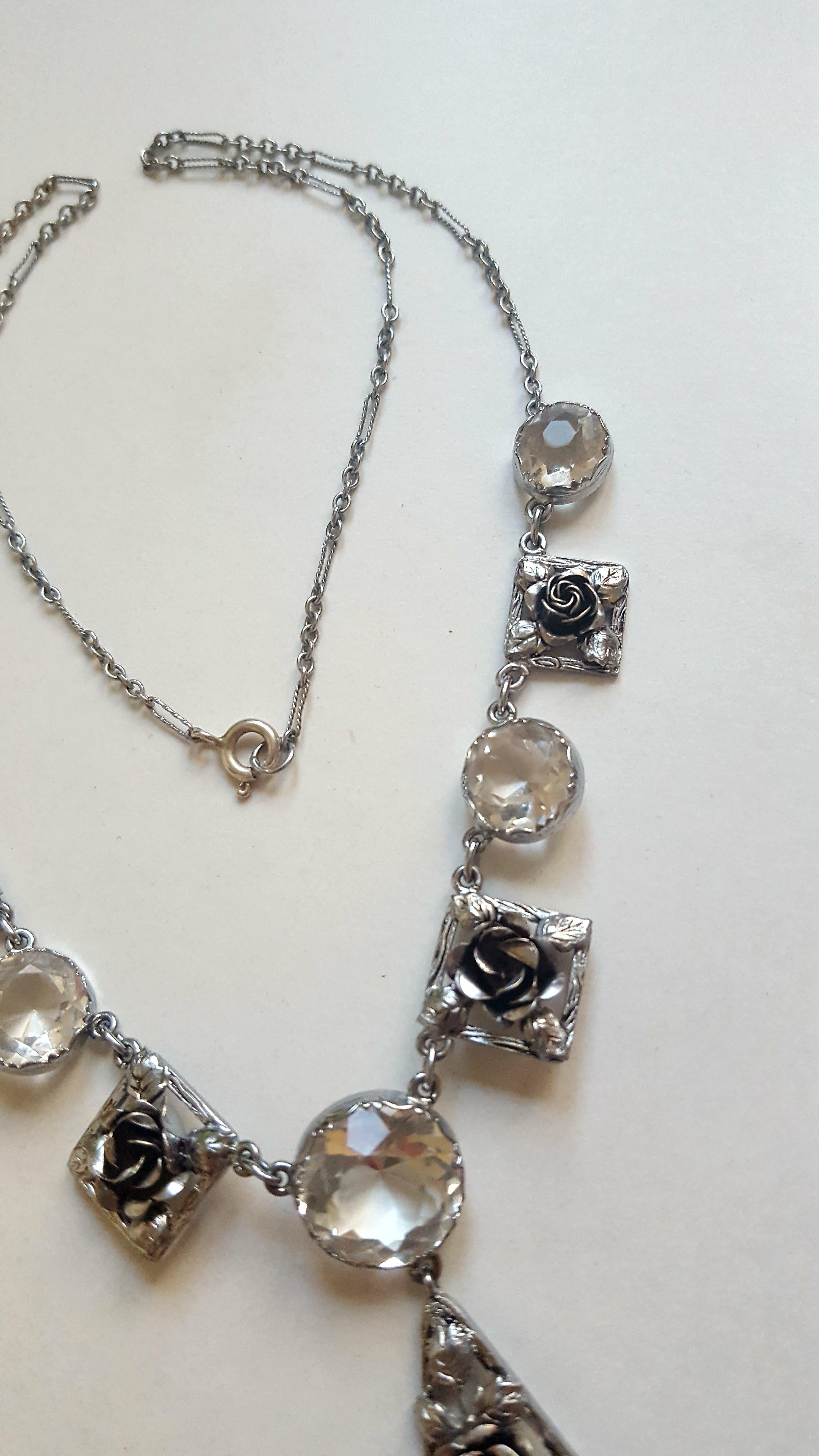 art deco crystal necklace