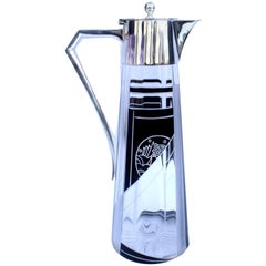 Art Deco Silver and Cut Glass Pitcher by Karl Palda, circa 1930