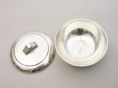 Art Deco Silver and Enamel Bowl & Cover by Helena Mary Ibbotson, Sheffield, 1934