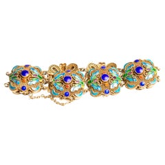 Art Deco Silver and Enamel Bracelet
