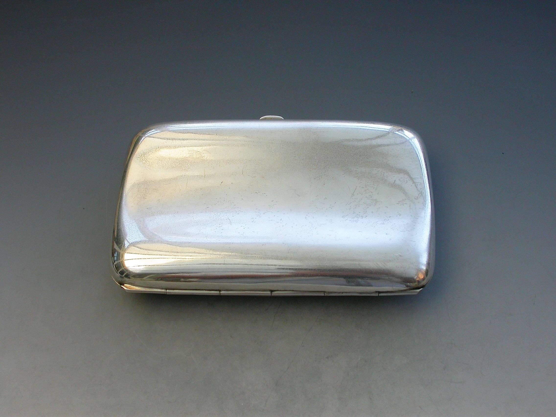 Art Deco Silver and Enamel Cigar Case Naked Lady by Walker & Hall Sheffield 1916 In Good Condition For Sale In Sittingbourne, Kent