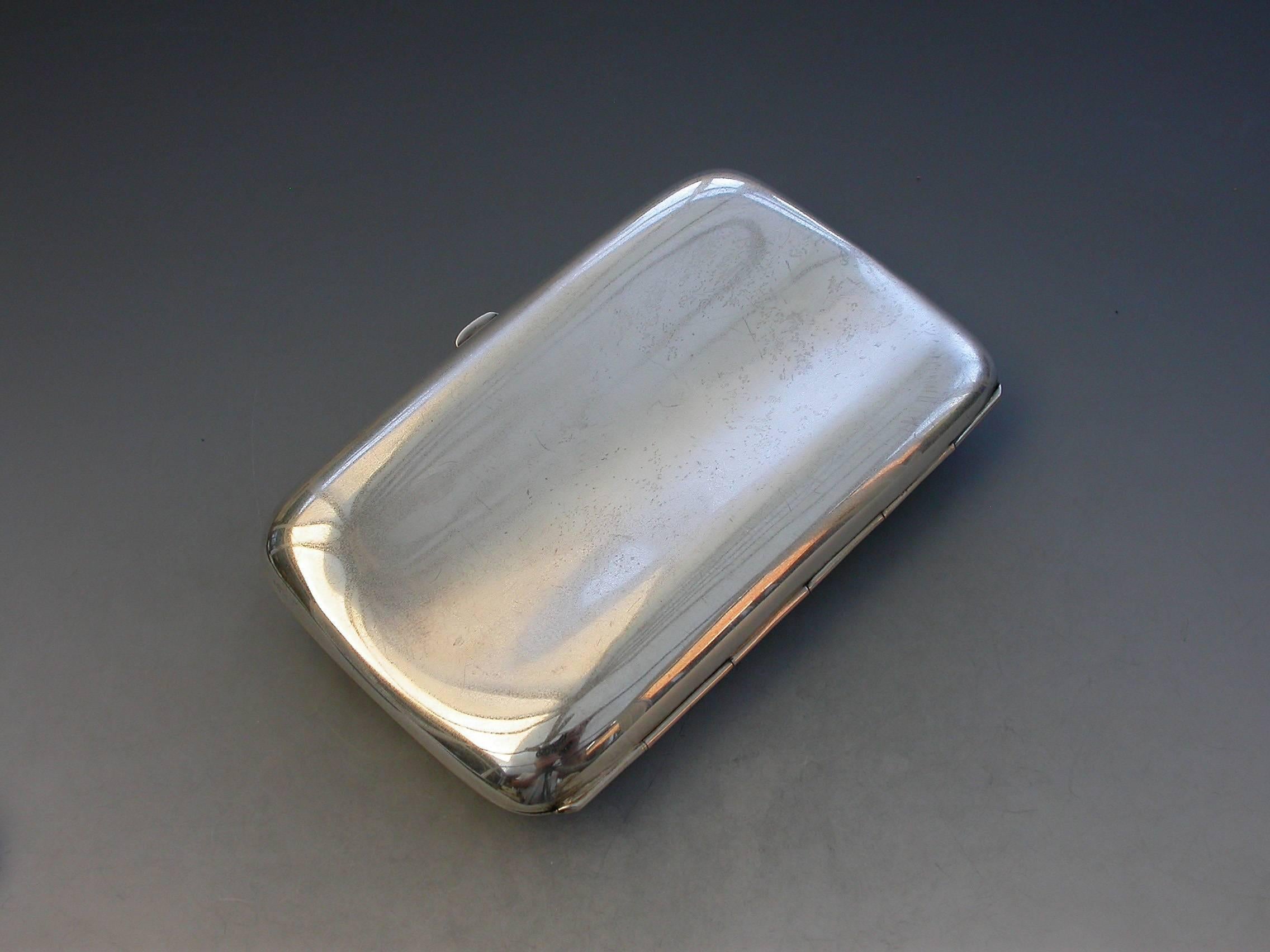 Early 20th Century Art Deco Silver and Enamel Cigar Case Naked Lady by Walker & Hall Sheffield 1916 For Sale