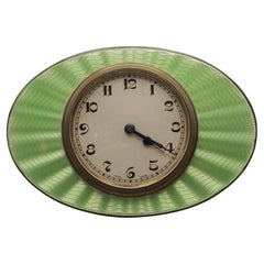 Art Deco Silver and Enamel Desk Clock