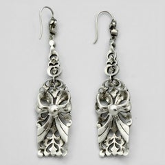 Art Deco Silver and Marcasite Earrings set with Mabe Cultured Pearls circa 1920s