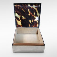 Art Deco Silver Box with Tortoiseshell Lid