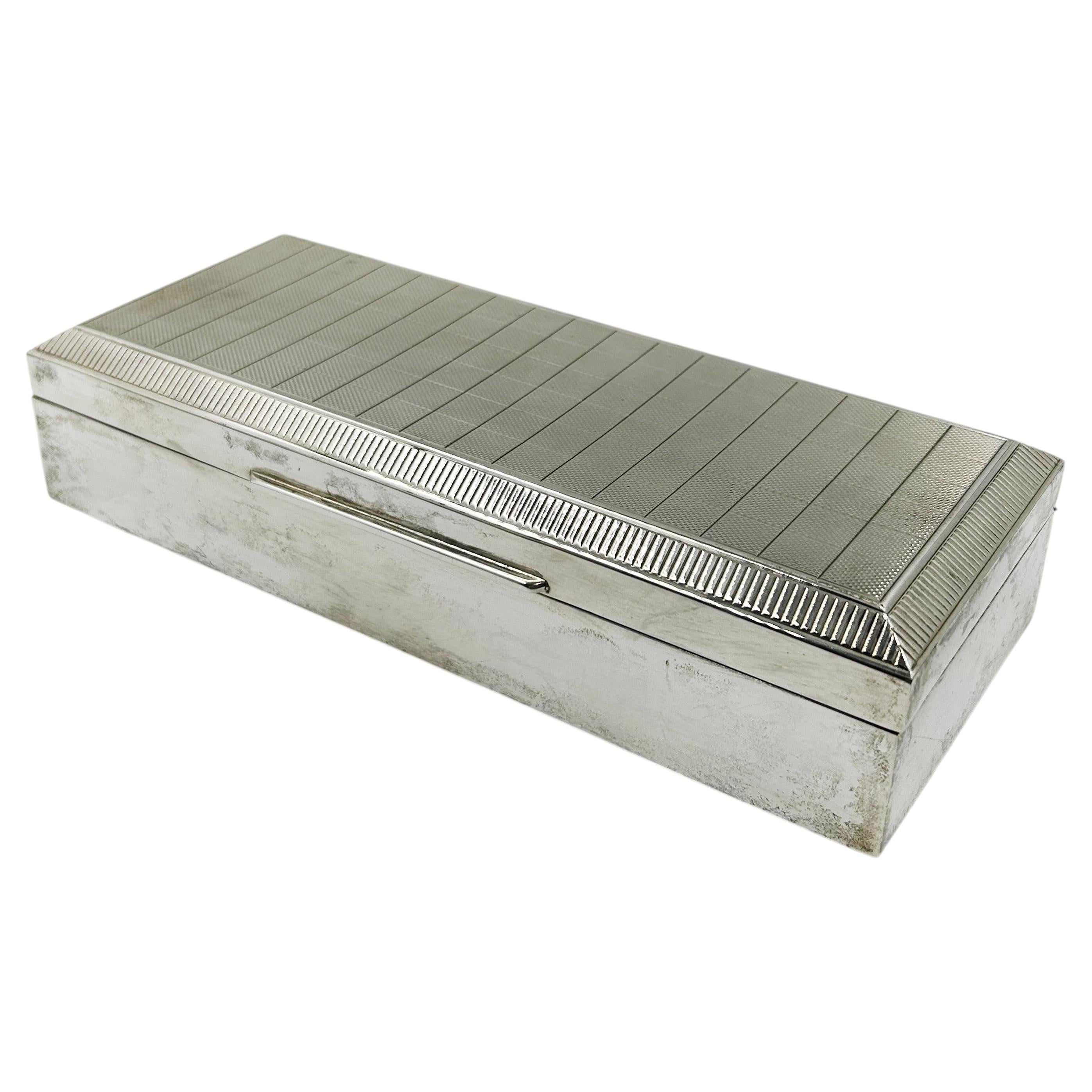 Art Deco Silver Box with Wooden Interior, circa 1930s