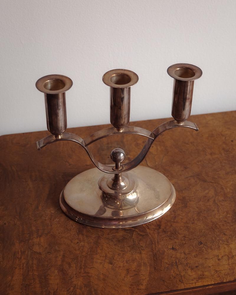 Italian Art Deco Silver Candelabra For Sale