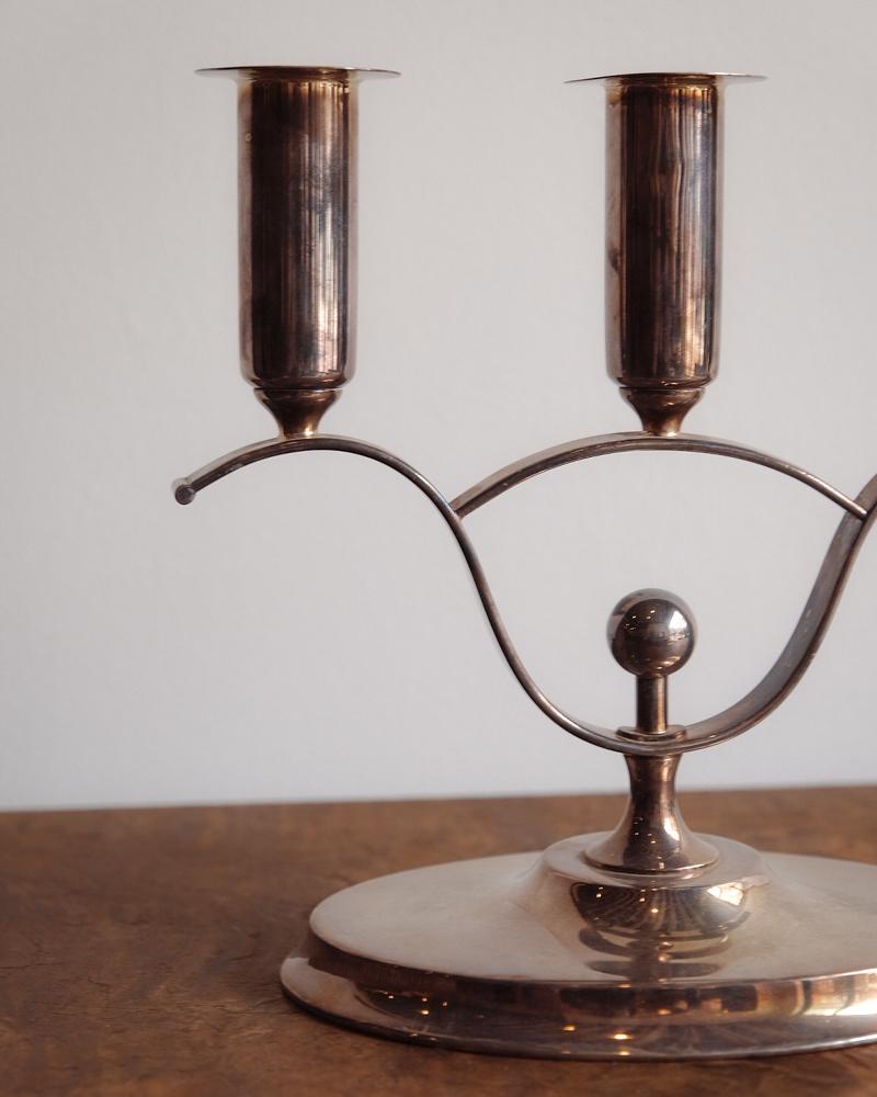 Art Deco Silver Candelabra In Good Condition For Sale In New York, US