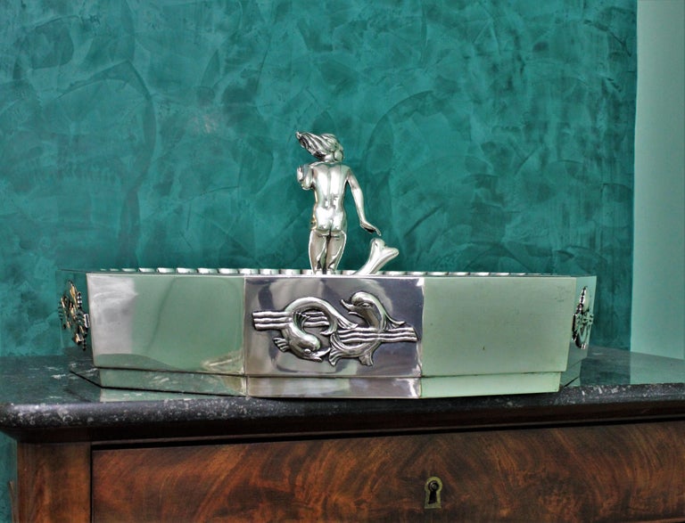 Art Deco Silver Centerpiece by Arrigo Finzi/Sant'Elia Milan-Italy 1938-1943 For Sale 6