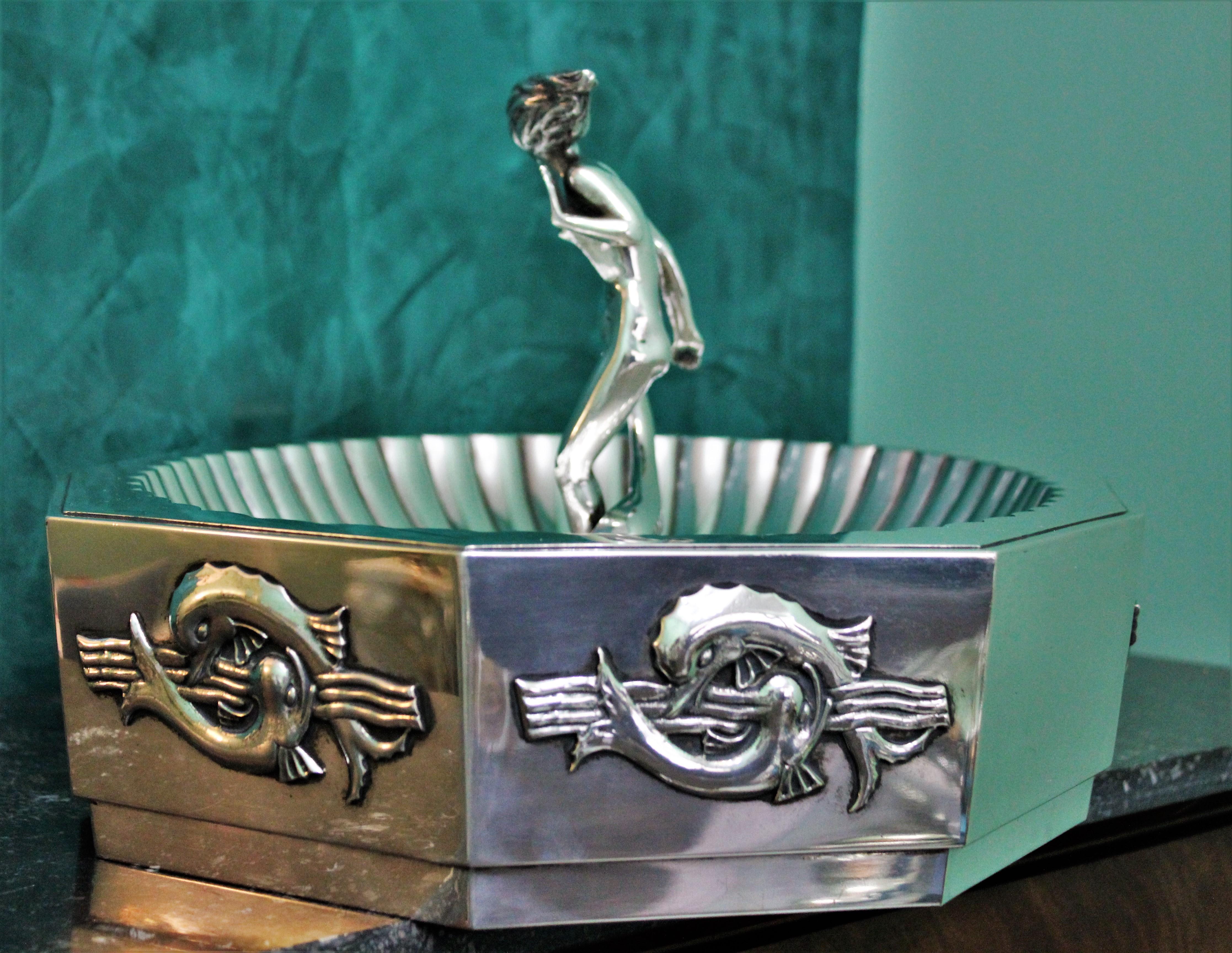 Art Deco Silver Centerpiece by Arrigo Finzi/Sant'Elia Milan-Italy 1938-1943 For Sale 6