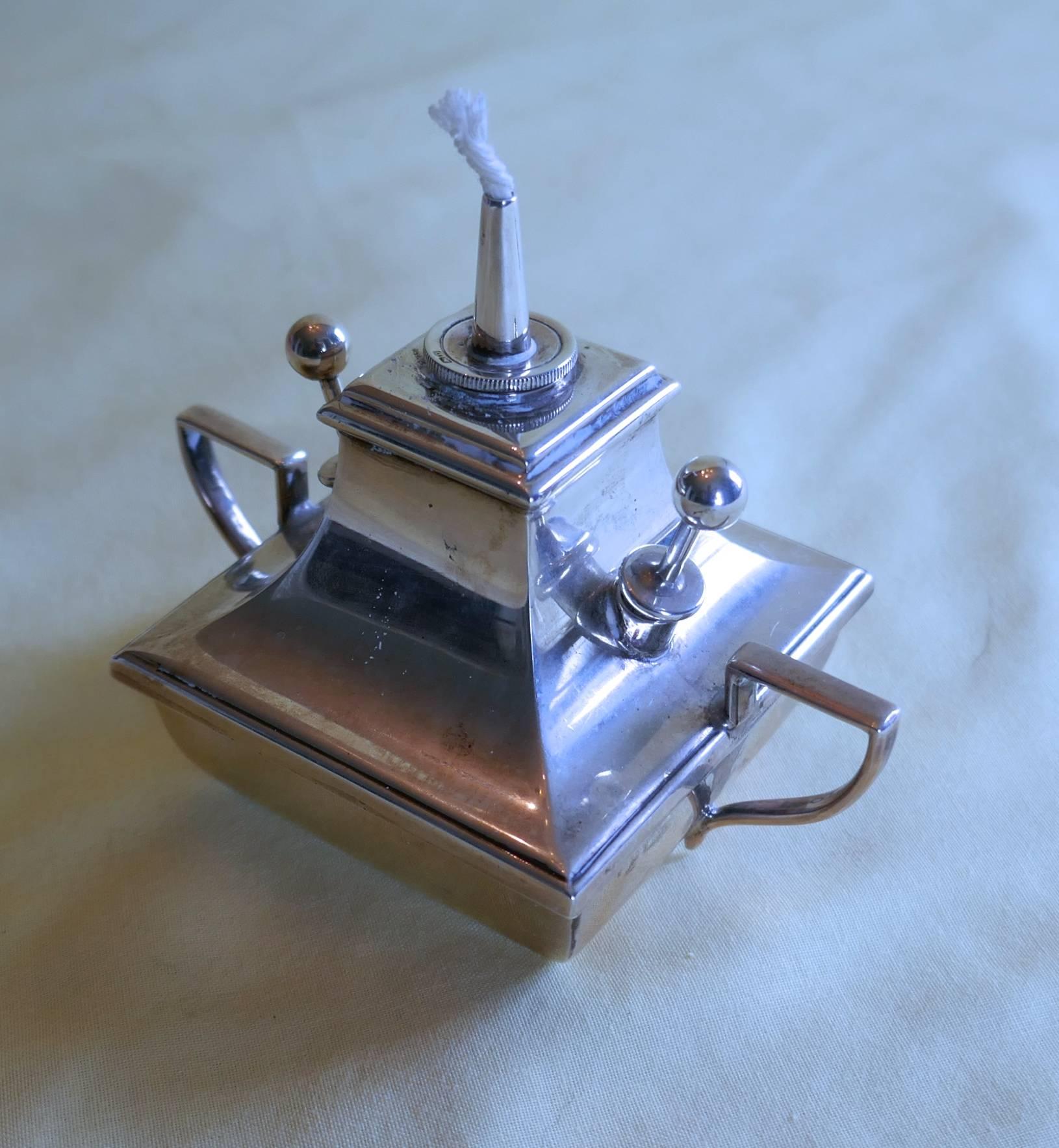 Art Deco Silver Cigar Table Lighter In Good Condition In Chillerton, Isle of Wight