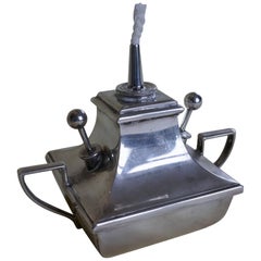 Antique Art Deco Silver Cigar Table Lighter