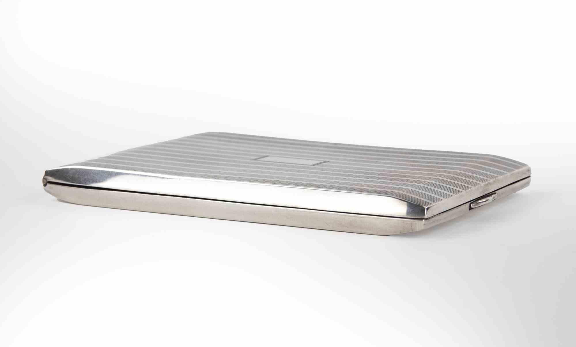 American Art Deco Silver Cigarette Case, 1930s For Sale