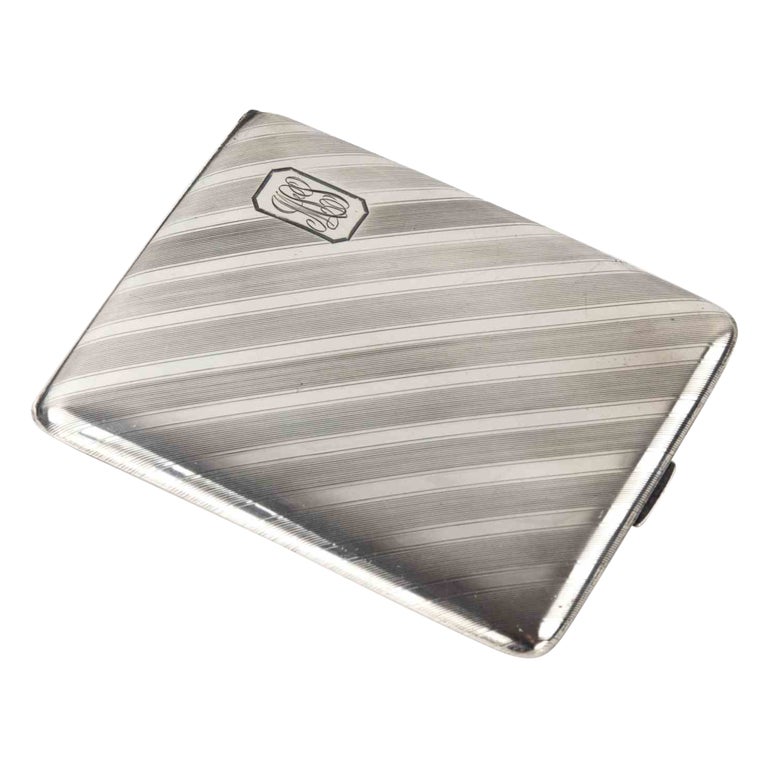 Art Deco Silver Cigarette Case, 1930s at 1stDibs