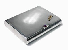 Art Deco Silver Cigarette Case Box, Estonia, circa 1925