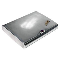 Antique Art Deco Silver Cigarette Case Box, Estonia, circa 1925