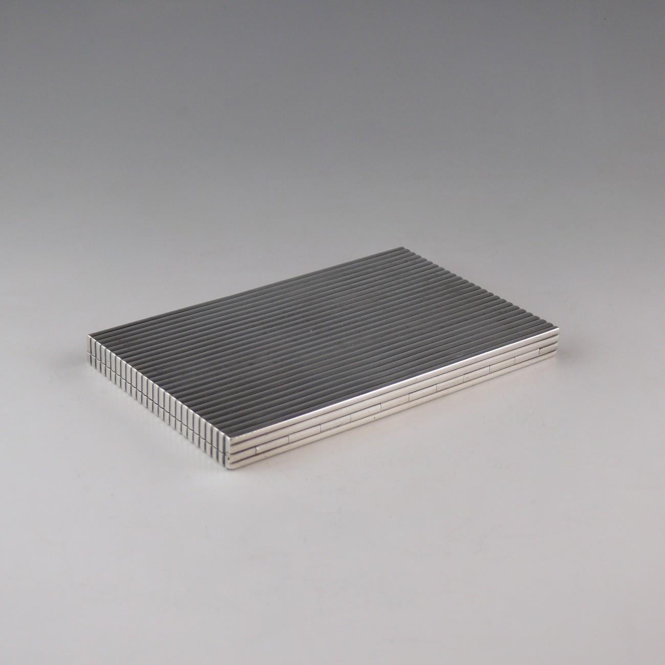 European Art Deco Silver Cigarette Case, circa 1920