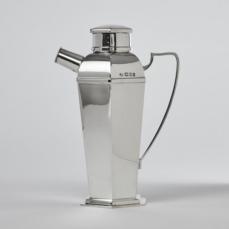 English Art Deco Silver Cocktail Shaker For Sale