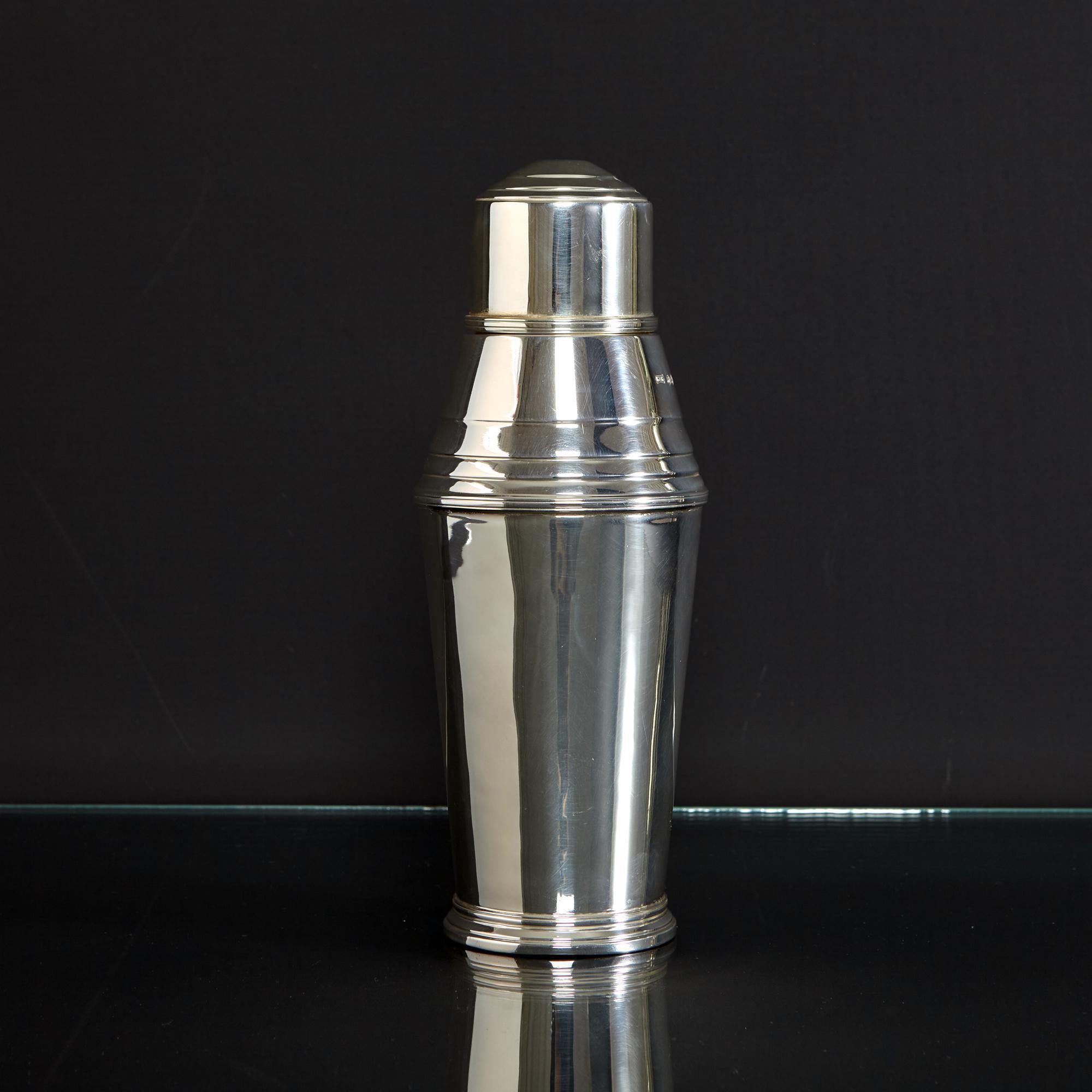 Silber-Cocktailshaker im Art déco-Stil im Zustand „Gut“ im Angebot in London, GB
