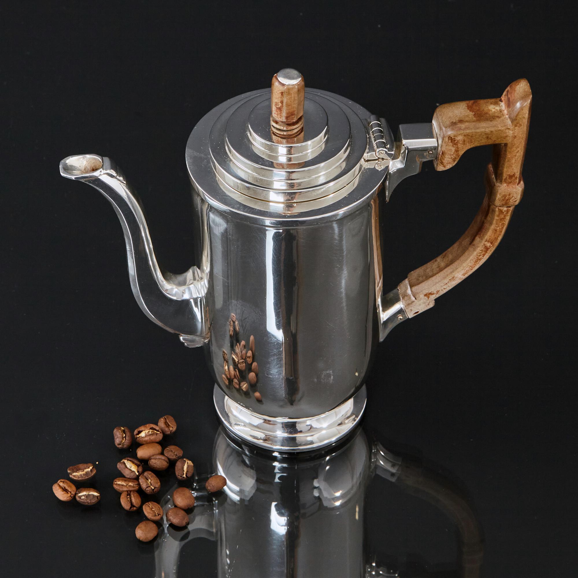 English Art Deco Silver Coffee Pot