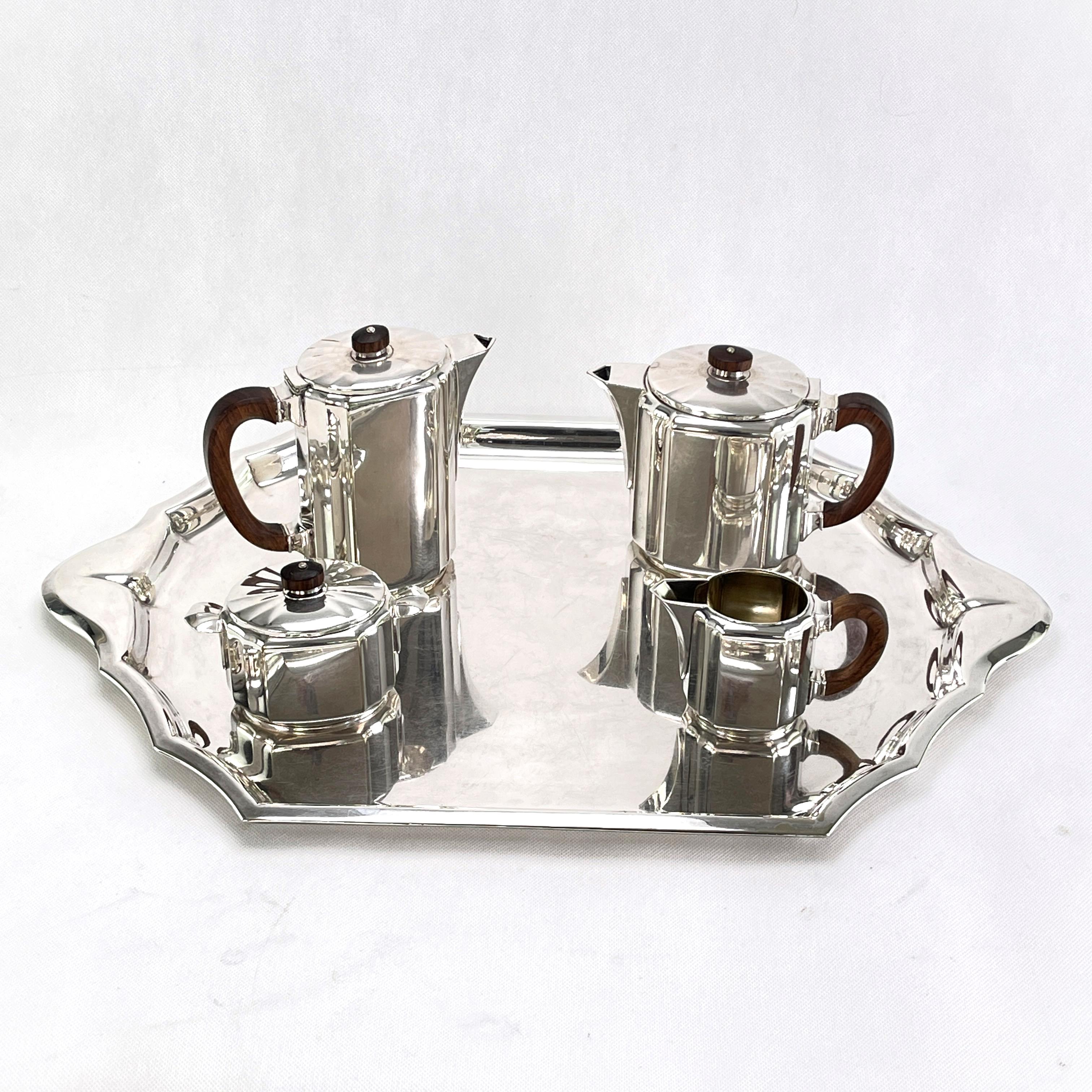 Early 20th Century Art deco silver coffee set, from Christoffle, Gallia, 1920s