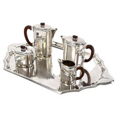 Art deco silver coffee set, from Christoffle, Gallia, 1920s