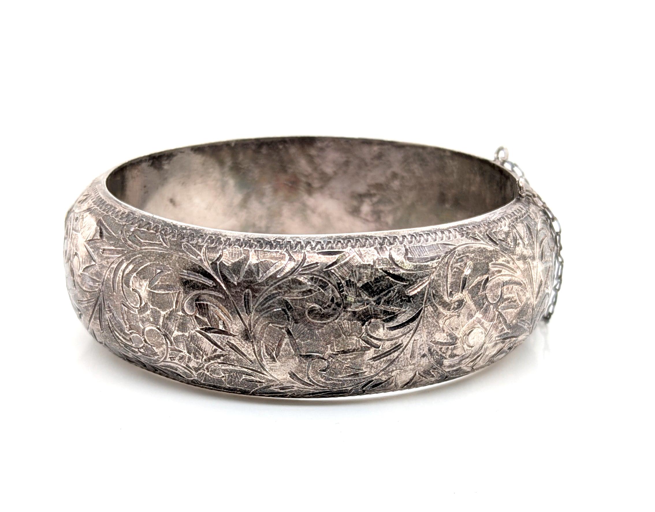 Bracciale d'argento Art Deco 950 Argento Antico Vintage Originale 1930 In condizioni ottime in vendita a Dearborn, MI