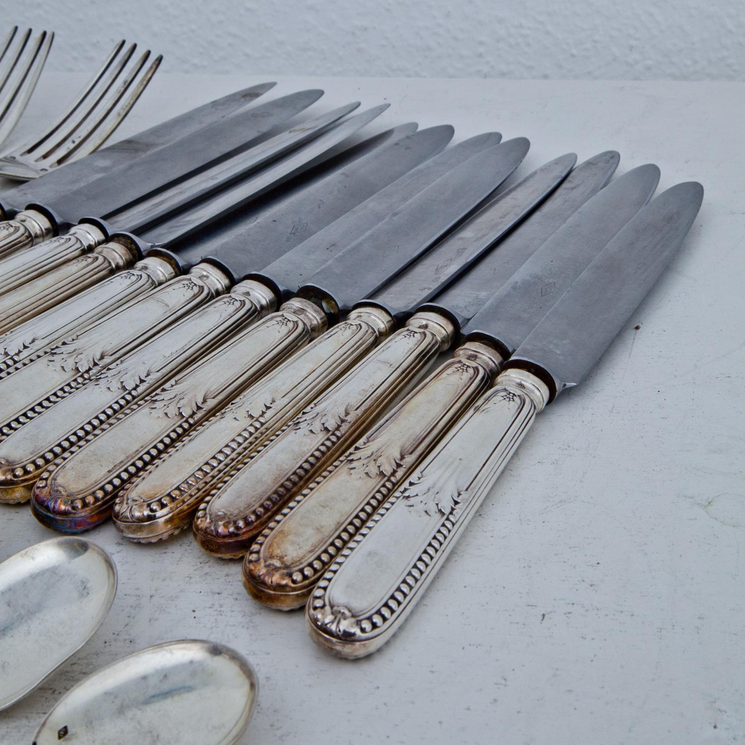 Art Deco Silver Cutlery, Emile Puiforcat, France, 1st Half 20th Century 4