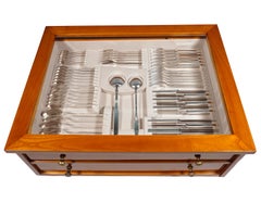Art Deco Silver Cutlery Set for 6 People in Showcase by Bruckmann & Sons Germany