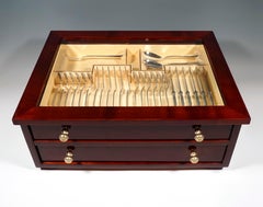 Juego De Cubiertos De Plata Art Decó Para 6 Personas En Escaparate, Alemania Y Viena, ca 1925