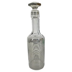 Art Deco Silver Decorated Back Bar Bottle with Octagonal Mushroom Stopper