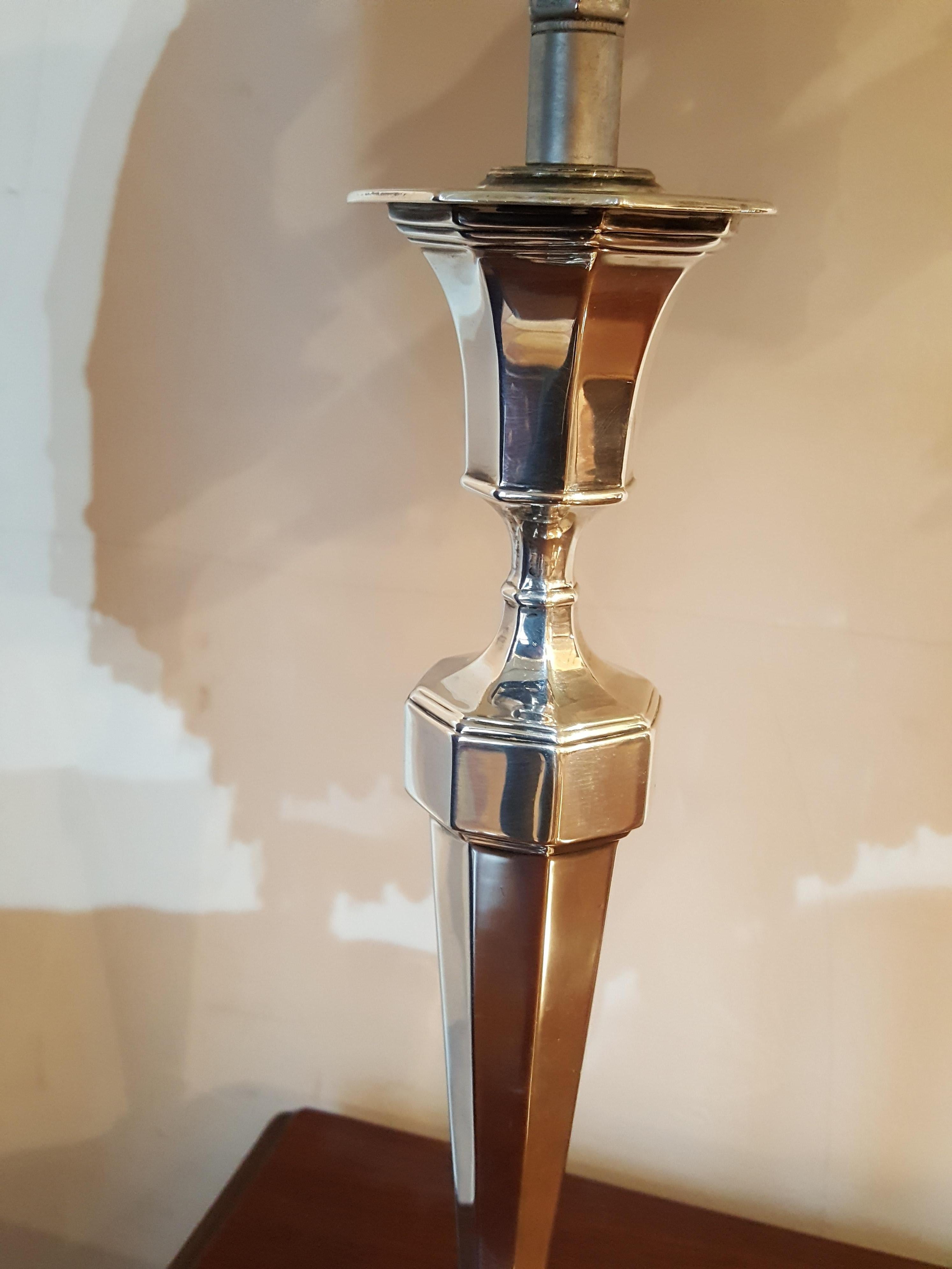 Art Deco Silver Electric Table Lamp In Good Condition In Altrincham, Cheshire