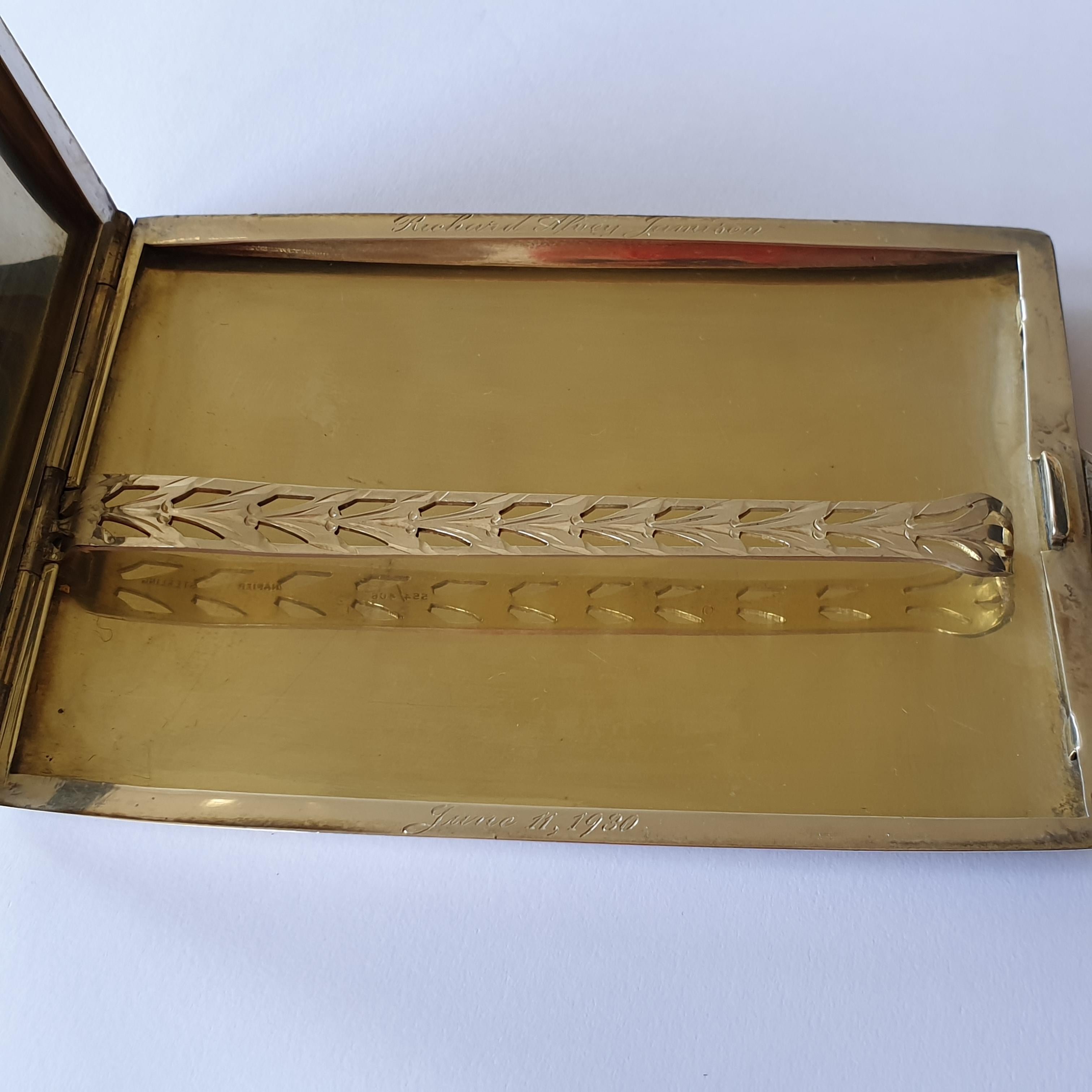 American Art Deco Silver Enamel Cigarette Case