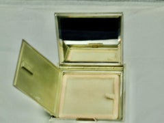 Art Deco Silver Engine Turned Ladies Compact, 1948, David Sutton & Sons, London