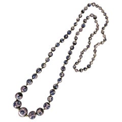 Art Deco Silver Foiled Purple Murano Beads (perles de Murano)