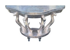 Jean-Michel Frank & Alberto Giacometti Style Silver Giltwood Console