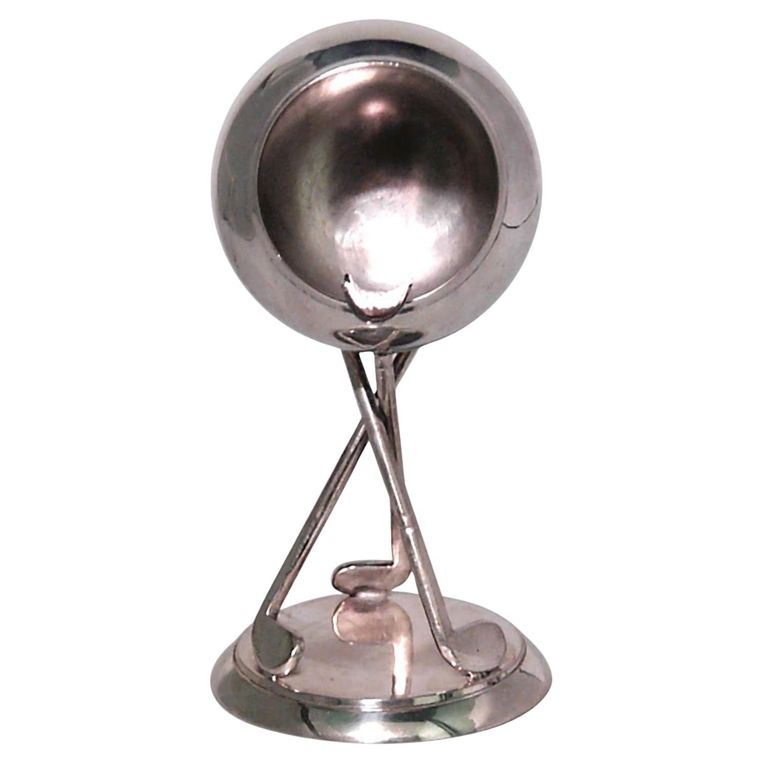 Art Deco Silver Golf Ashtray