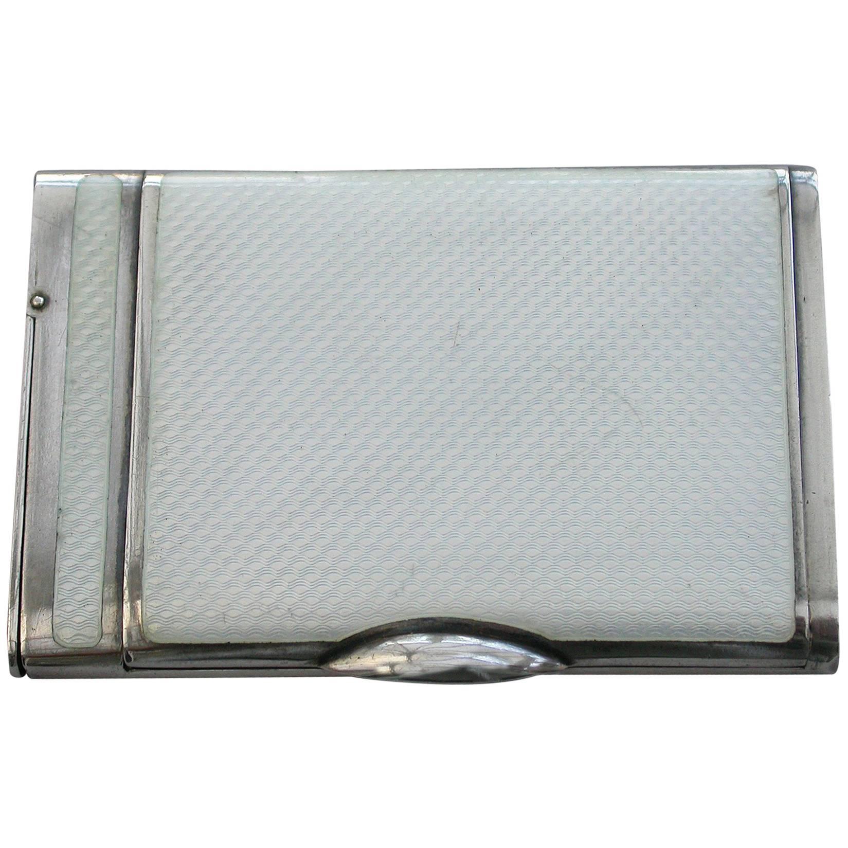 Art Deco Silver 
Guilloche Enamel Combined Cigarette 
Vesta Case  M. Munk Wien