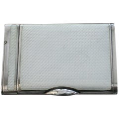 Art Deco Silver & Guilloche Enamel Combined Cigarette & Vesta Case  M. Munk Wien