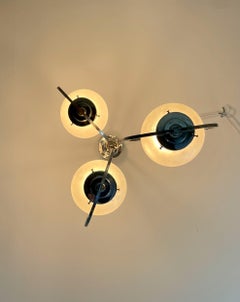 Art Deco Silver Lamp with Three Sphere Shades
