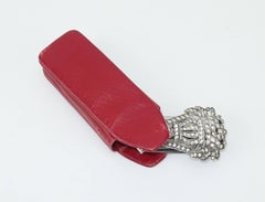 Art Deco Silver Lorgnette Eyeglasses & Lapel Clip