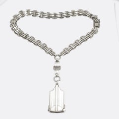 Art Deco Silver Lorgnette Locket and Collar Necklace