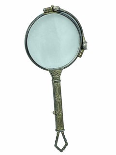 Art Deco Silver Lorgnette Opera Glasses Folding Spectacles