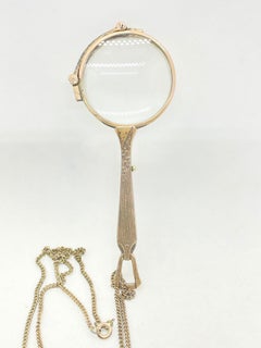 Art Deco Silver Lorgnette Opera Glasses Folding Spectacles