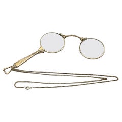 Art Deco Silber Lorgnette Opernbrille Klappbrille